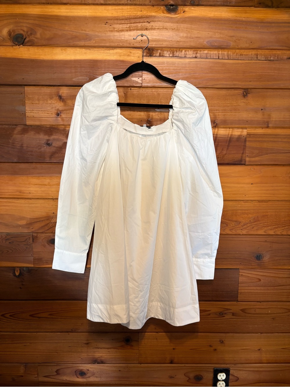 Women’s White Puff-Sleeve Square Neck Dress by Emory Park